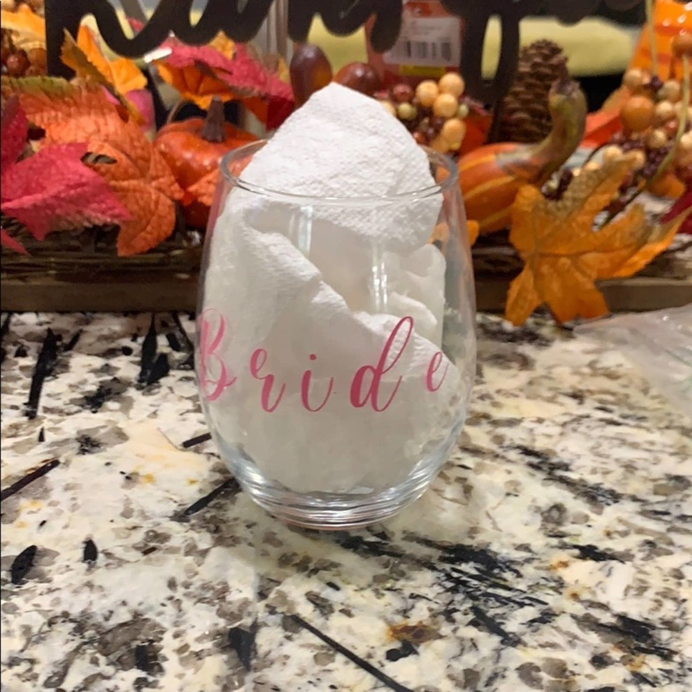 Custom bride wine glass